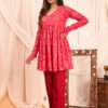 women's floral print full sleeves anarkali pure cotton kurtis