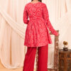 women's floral print full sleeves anarkali pure cotton kurtis