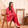 women's floral print full sleeves anarkali pure cotton kurtis