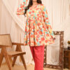 women's floral print full sleeves anarkali pure cotton kurtis