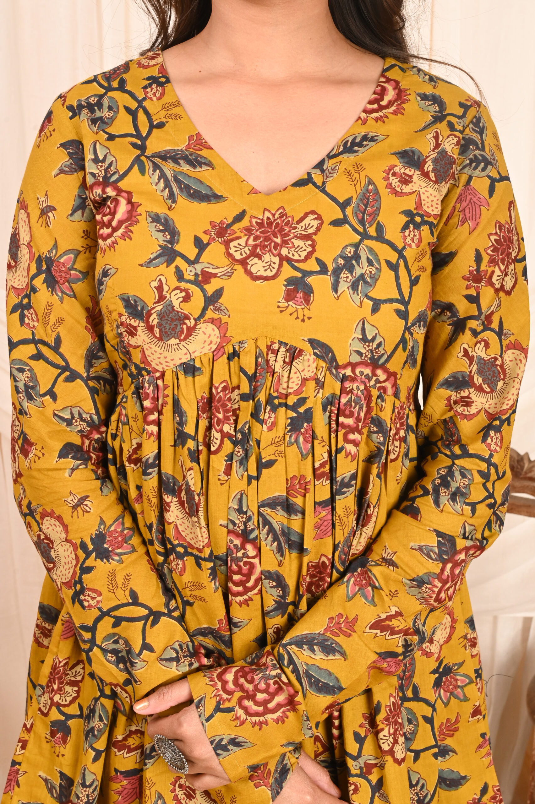 women's floral print full sleeves anarkali pure cotton kurtis women's floral print full sleeves anarkali pure cotton kurtis