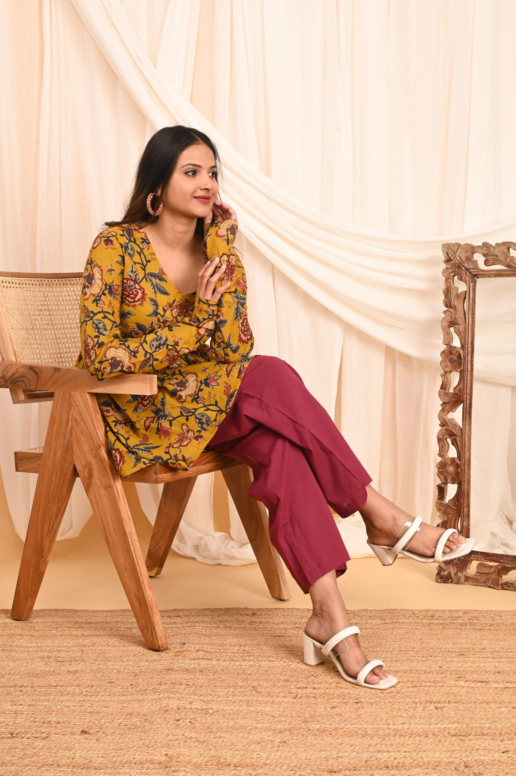 women's floral print full sleeves anarkali pure cotton kurtis women's floral print full sleeves anarkali pure cotton kurtis