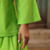women's cotton sleeveless kurti and farshi salwar set, green, ethnic wear, casual and festive