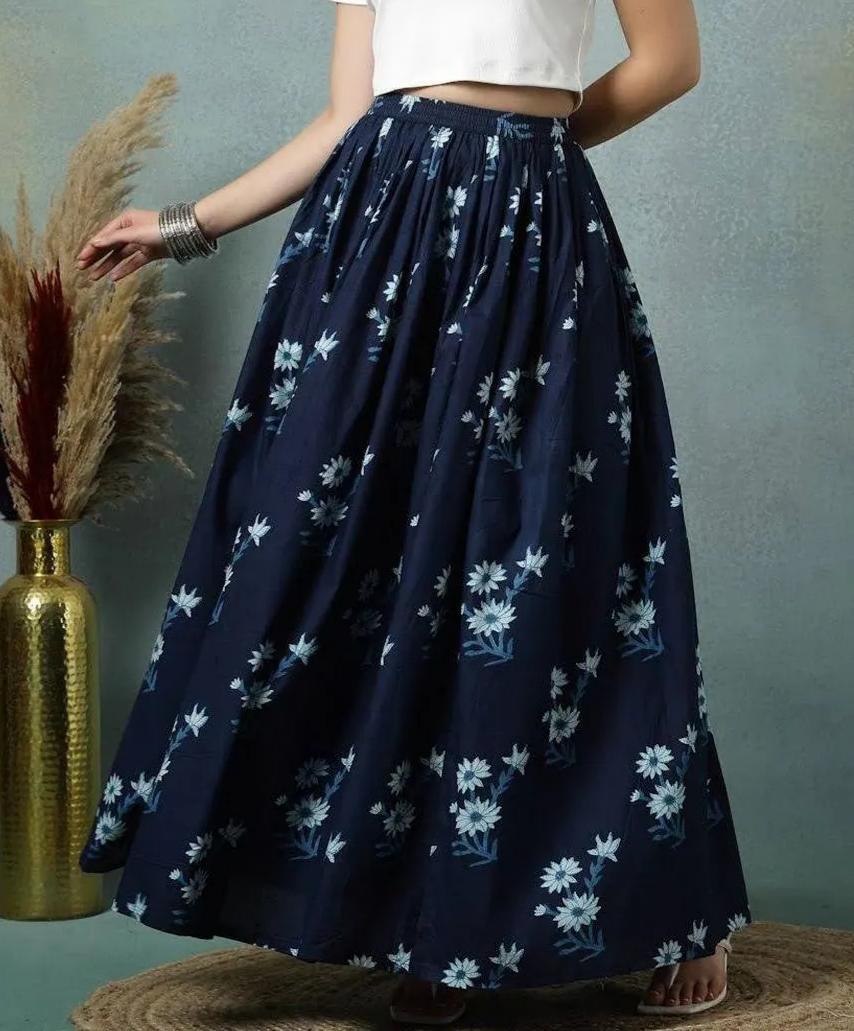 women's floral print maxi skirt, maroon red, 100% pure cotton, elastic waist, full length, breathable fabric women's floral print maxi skirt, maroon red, 100% pure cotton, elastic waist, full length, breathable fabric