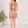 women's pure cotton print night suit (sleeveless top & shorts set) maroon