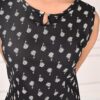 women's pure cotton print night suit (sleeveless top & shorts set) jet black women's pure cotton print night suit (sleeveless top & shorts set) jet black
