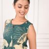 women's pure cotton print night suit (sleeveless top & shorts set) sea green women's pure cotton print night suit (sleeveless top & shorts set) sea green