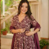 elegant blossom cotton anarkali kurta palazzo dupatta set elegant blossom cotton anarkali kurta palazzo dupatta set