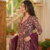 elegant blossom cotton anarkali kurta palazzo dupatta set elegant blossom cotton anarkali kurta palazzo dupatta set