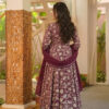 elegant blossom cotton anarkali kurta palazzo dupatta set elegant blossom cotton anarkali kurta palazzo dupatta set
